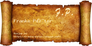 Franke Péter névjegykártya