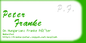 peter franke business card